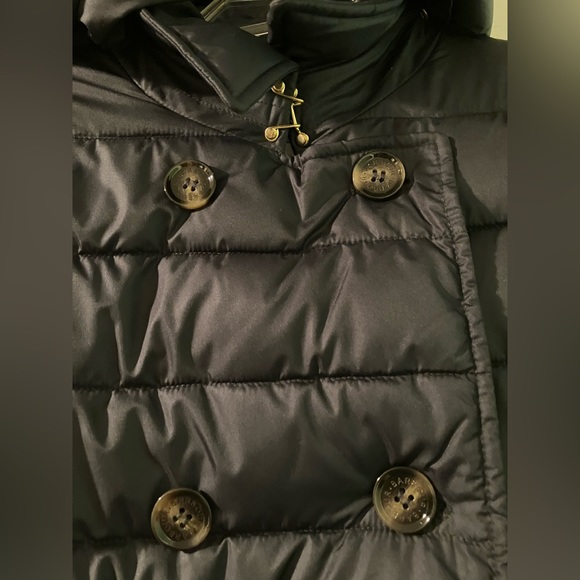 Barbour Black Hooded Tie Waist Coat - Picture 9 of 9